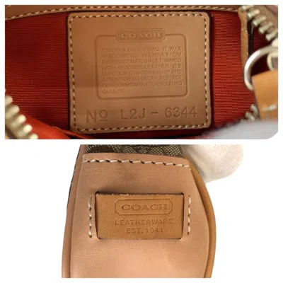 Pre-owned Coach Beige Canvas Leather Pochette Shoulder Bag ()