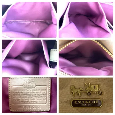 Pre-owned Coach Beige Gold Canvas Shoulder Bag ()