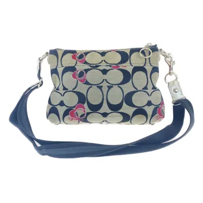 Pre-owned Coach Black Pink Canvas Pochette Shoulder Bag ()