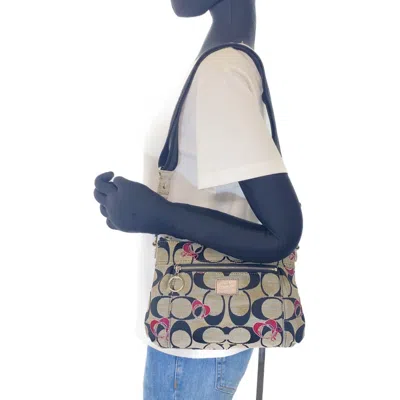 Pre-owned Coach Black Pink Canvas Pochette Shoulder Bag ()