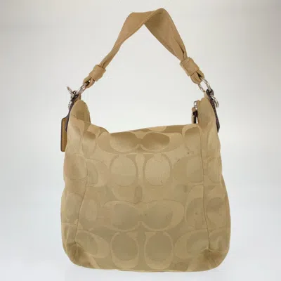 Pre-owned Coach Brown Leather Canvas Shoulder Bag ()
