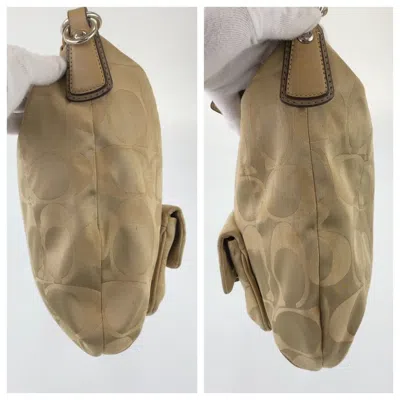 Pre-owned Coach Brown Leather Canvas Shoulder Bag ()