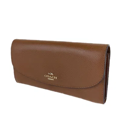 Pre-owned Coach Brown Leather Long Wallet (bi-fold) ()