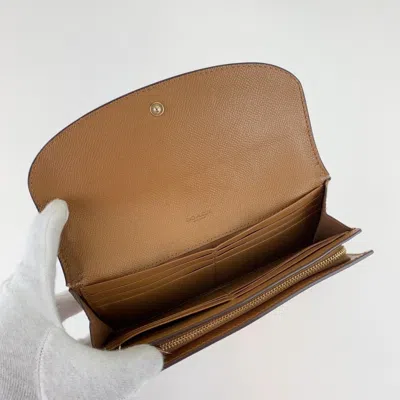 Pre-owned Coach Brown Leather Long Wallet (bi-fold) ()