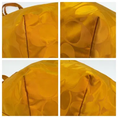 Pre-owned Coach Yellow Nylon Leather Shoulder Bag Tote Bag ()