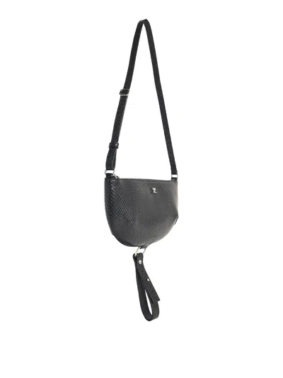 Courrèges Courreges Women Holy Eclipse Leather Shoulder Bag In Black