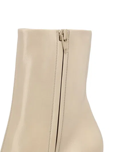 Saint Laurent Jill Booties In Smooth Leather In Neutral