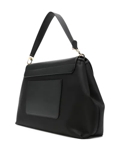 Totême T-lock Foldover Top Shoulder Bag In Black