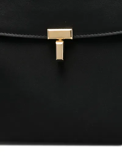 Totême T-lock Foldover Top Shoulder Bag In Black