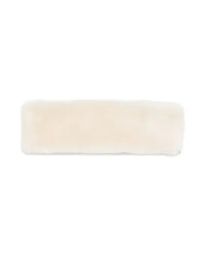 Totême Plush Shearling Wide Headband In Neutral