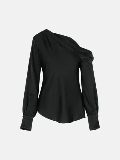 Simkhai 'alice' Black Acetate Blend Blouse In Black