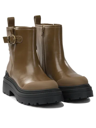 Pinko Buckle-detail Logo-plaque Ankle Boots