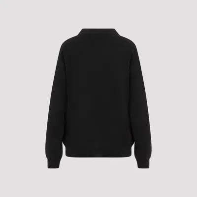 Lemaire Dark Grey Wool Relaxed Twisted Cardigan In Black