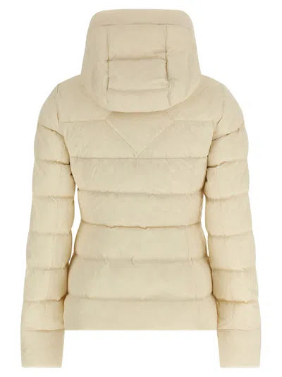 Canada Goose Quilted Down Coat With Hood And Fitted Silhouette In Brown