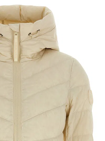 Canada Goose Quilted Down Coat With Hood And Fitted Silhouette In Brown