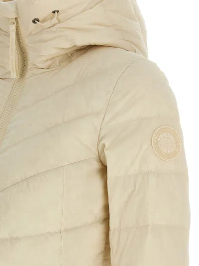 Canada Goose Quilted Down Coat With Hood And Fitted Silhouette In Brown