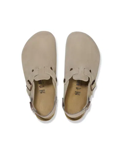 Birkenstock Closed-toe Sandals With Adjustable Strap And Cork Footbed In Gray
