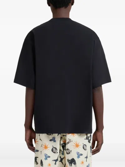 Marni Crewneck Short Sleeve T-shirt With Relaxed Fit In Black