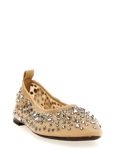 Tory Burch Crystal Flat Shoes Beige