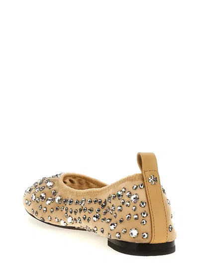 Tory Burch Crystal Flat Shoes Beige