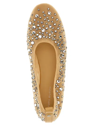 Tory Burch Crystal Flat Shoes Beige