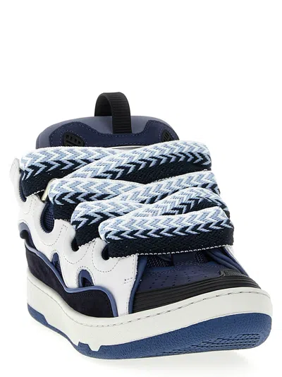 Lanvin Chunky Sole Sneakers Featuring Contrast Panels In Black