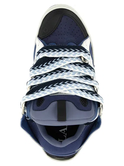 Lanvin Chunky Sole Sneakers Featuring Contrast Panels In Black