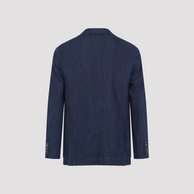 Brunello Cucinelli Single-breasted Denim Blazer In Multi