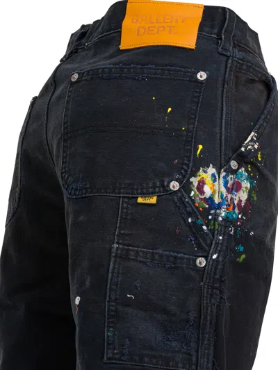 Gallery Dept. Mens Black Carpenter Cut-off Distressed Denim Shorts In Black