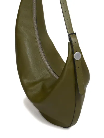 Marni Small Curved Shoulder Bag In Green