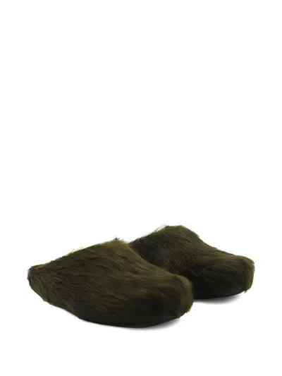Marni Footbed Mules In Green