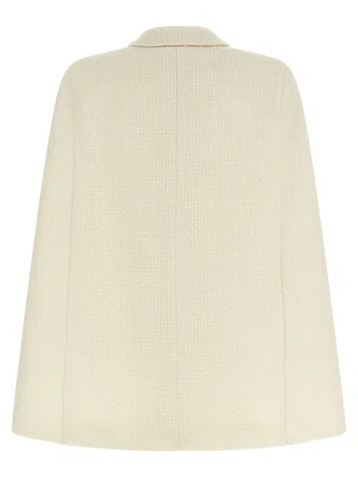 Federica Bonifaci White Double-breasted Coat With Peak Revers In Neutral