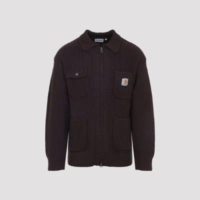 Carhartt Knit Jacket With Collared Design And Pockets In Animal Print