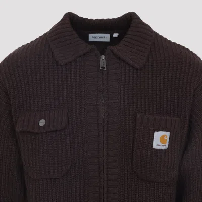 Carhartt Knit Jacket With Collared Design And Pockets In Animal Print