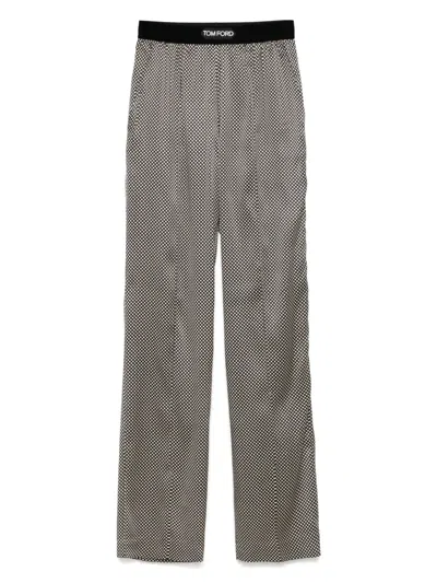 Tom Ford Polka-dot Trousers In Gray