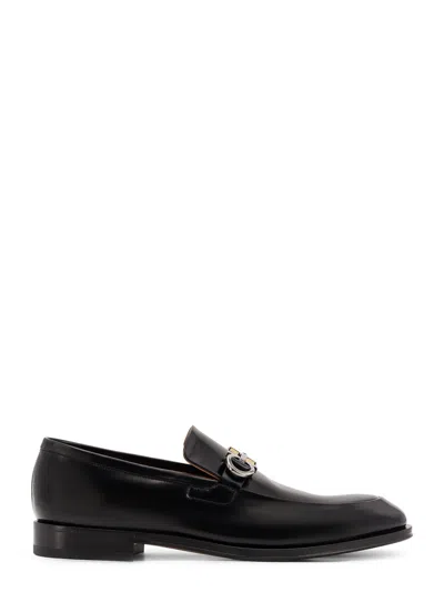Ferragamo Leather Moccasins In Black