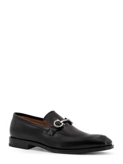 Ferragamo Leather Moccasins In Black