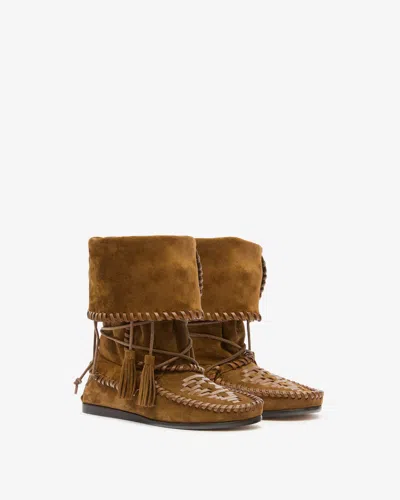 Isabel Marant Winki Leather Boots In Brown