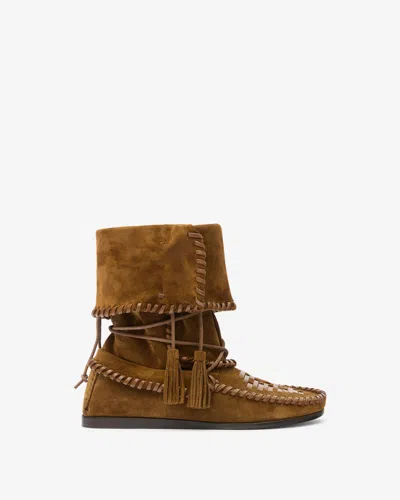 Isabel Marant Winki Leather Boots In Brown