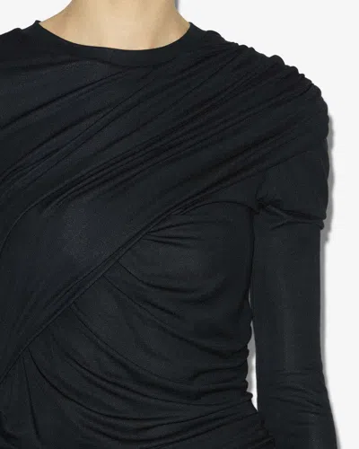Isabel Marant Étoile Isabel Marant Etoile Denise Draped Black Jersey Dress