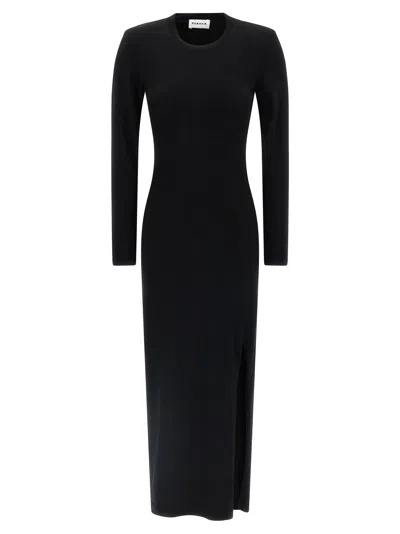 P.a.r.o.s.h Maxi Dress With Padded Shoulders In Black