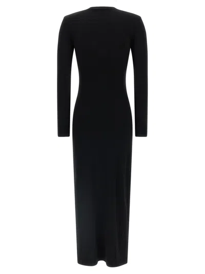 P.a.r.o.s.h Maxi Dress With Padded Shoulders In Black