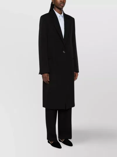 Totême Tailored Single-breasted Coat With Notched Lapels In Black