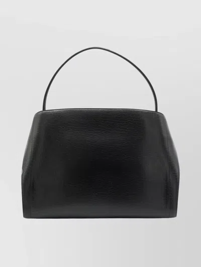 Ferragamo Hug Black Shoulder Bag With Logo Print On The Front In Leather Woman In Multi