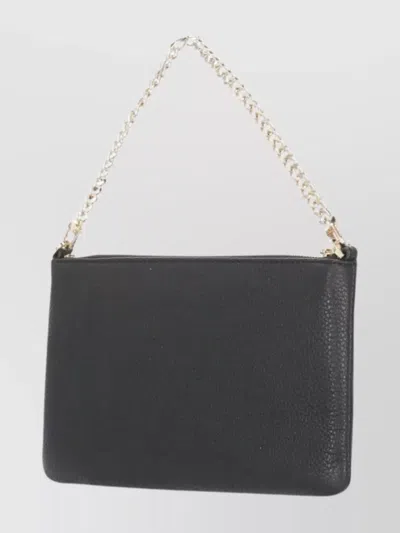 Michael Michael Kors Versatile Leather Shoulder Bag With Chain Strap In Black