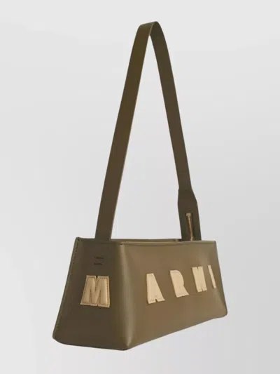 Marni Museo Baguette Bag In Green Leather