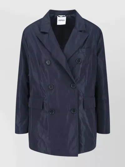 Aspesi Blazer In Denim Di Cotone - Denim In Blue