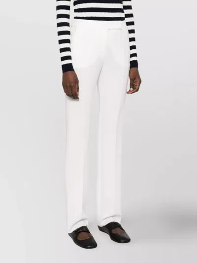 Max Mara Tailored White Vincita Trousers With Polished Finish In White
