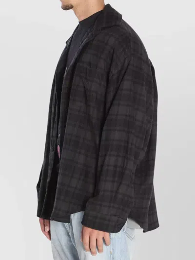 Balenciaga Layered Construction Shirt Featuring Patch Pocket In Black