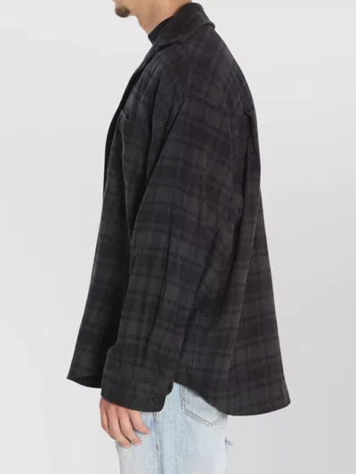 Balenciaga Layered Construction Shirt Featuring Patch Pocket In Black